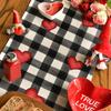 Hearts Gnomes Love Buffalo Plaid Valentine's Day Placemats Anniversary Wedding Holiday Table Mats for Party Kitchen Dining Decoration