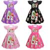 82831 Kids Girls Christmas Steal a Brainrot 67 Six Seven Print Ruffle Sleeveless Princess Dress