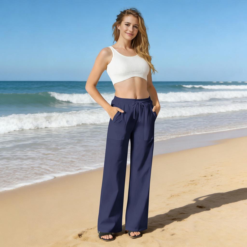 Women's Casual Loose Pants Straight Wide Leg Pants Casual Pants
