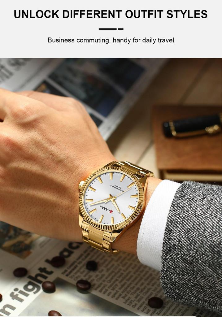 Curren 8425 Men's Classic Casual Business Quartz Watch with Steel Band
