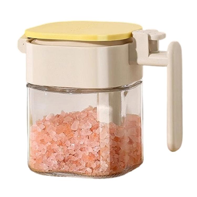 Condiment Jar Glass Spices Container with Lid and Spoon Airtight Seasoning Box Canister Pot Salt Pepper Sugar Bowl Gift