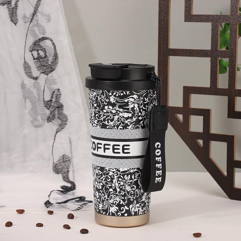Double Drink Coffee Cup Portable 316 Stainless Steel Thermos Cup