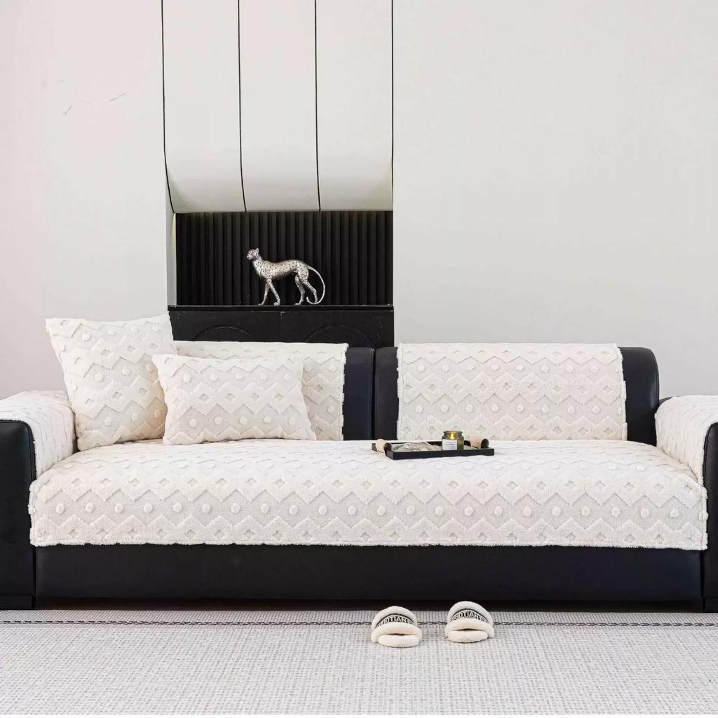 New Autumn and Winter Warm Sofa Cushion Anti-cat Scratch Advanced Sense Plush Sofa Cover Cloth