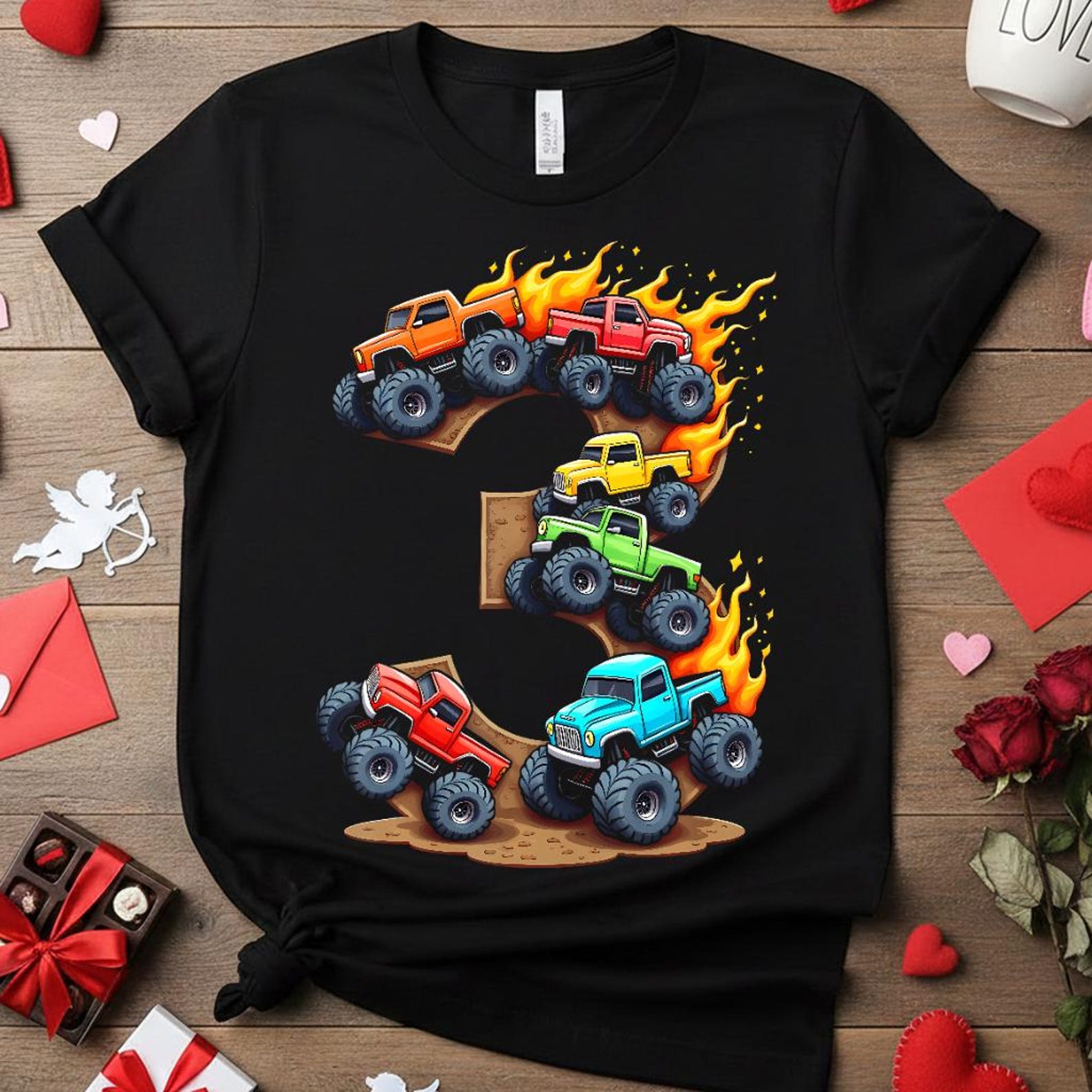 3rd Birthday Monster Truck Shirt, Monster Truck 3 Year Old Boy Tee, Third Birthday Party Outfit, Toddler Monster Jam, I am 3 Gift S