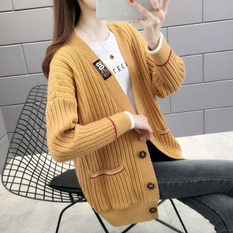 Sweater Jacket for Women's Spring and Autumn New Loose Top Lazy Style Knitted Cardigan