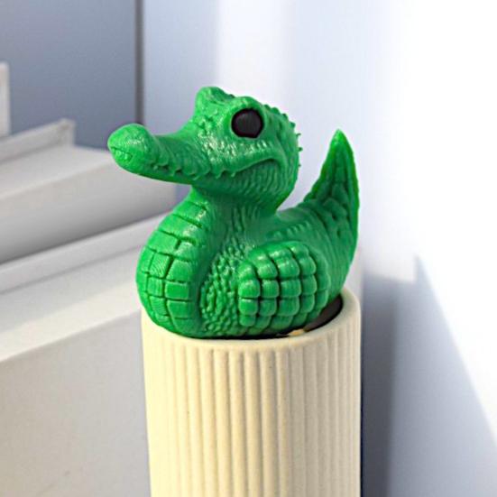 3D Printed Duck Figurine Funny Tiger/Crocodile/Shark Duck Statue Collectible Duck Ornament for Bathroom Home