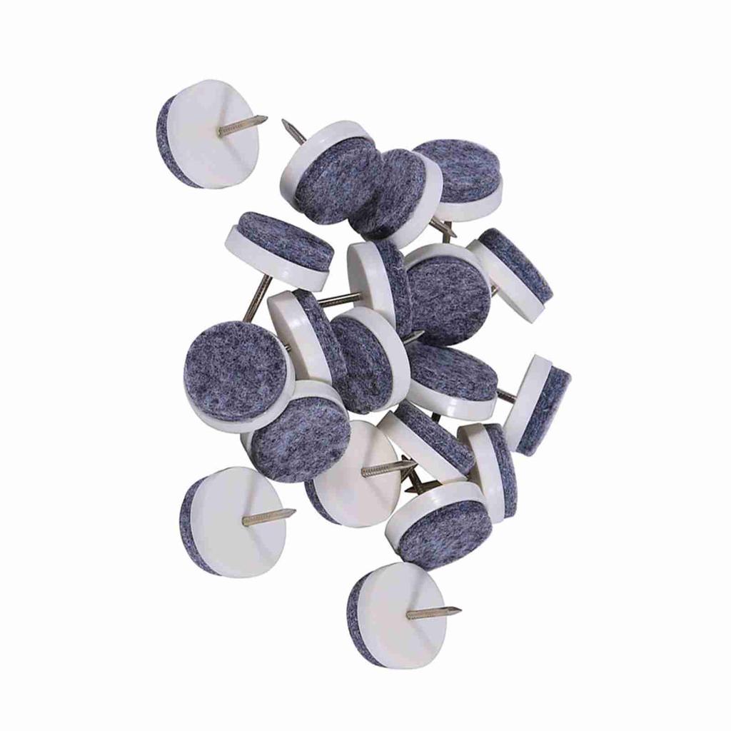 20x Furniture Table Chair Leg Floor Felt Pad Skid Glide Slide Nail Protector Brown 24mm