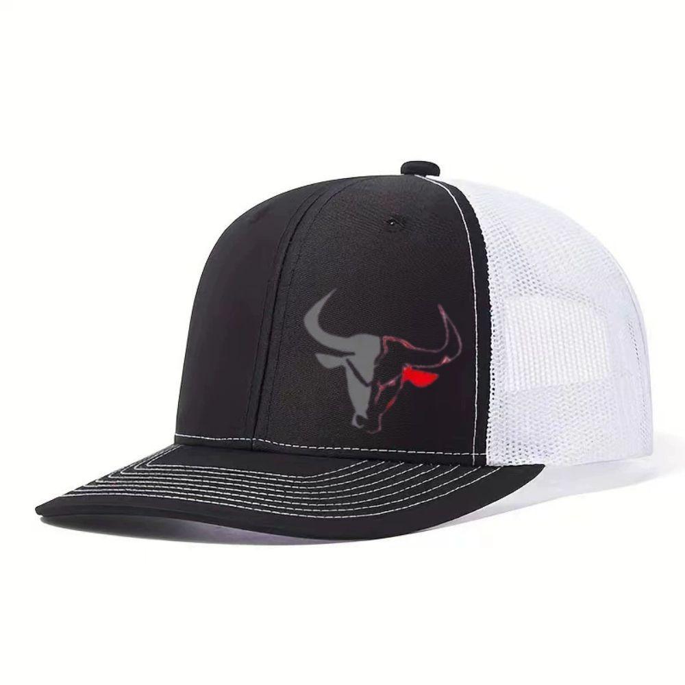 Casual Bull Head Print Summer Baseball Cap Breathable Mesh Sports Visor Adjustable UV Protection Sun Hats Men Women