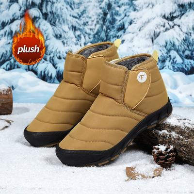 TUINANLE Damen Winterstiefel Fell Warme Stiefeletten Damen Verdickte Plüsch Rutschfeste Baumwollschuhe