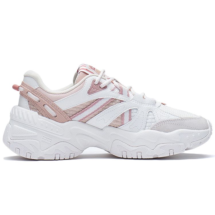 Li Ning New Path 2.0 Trend Shock Absorption Low-Top Sports Casual Shoes Women Sneakers White Pink AGLS052-3
