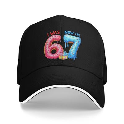 Ich war 6 Jetzt bin ich 7 Jahre Alt 7. Geburtstag 6 7 Meme 67 Sonne Baseballkappe Sommer Herren Trucker-Kappe Retro Jagd Camping Snapback-Kappe