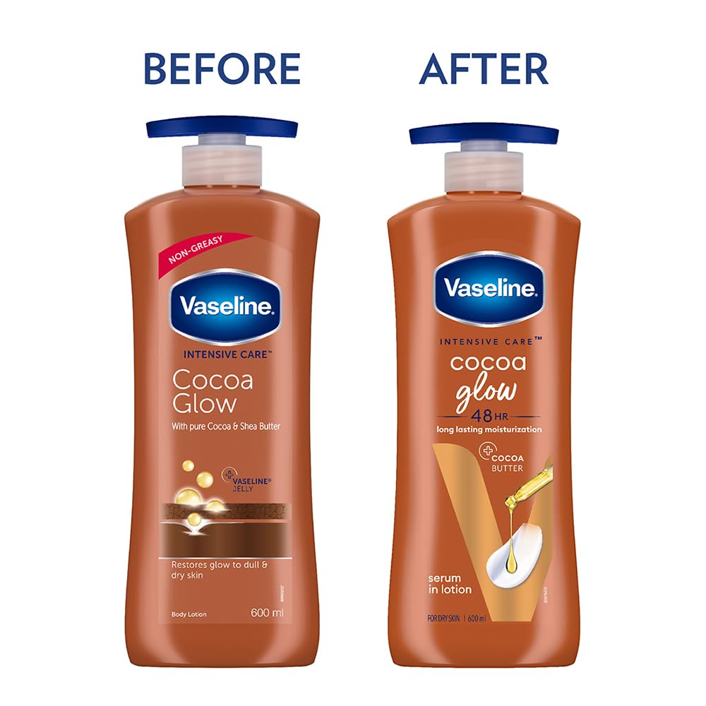 Vaseline Lozione Corpo Cocoa Glow Intensive Care 600 Ml Idratazione Profonda Assorbimento Rapido Per Pelli Secche Spente