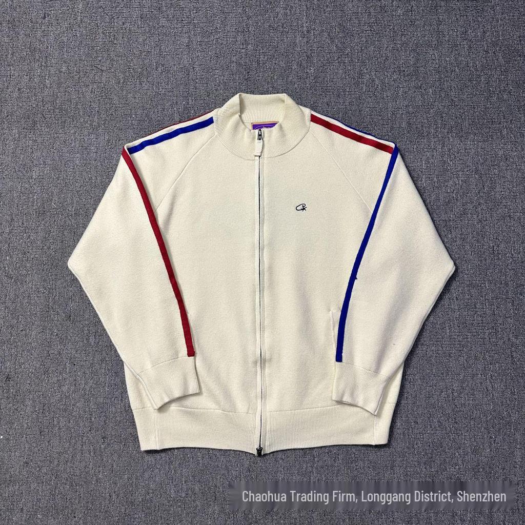 Corteiz Alcatraz Stand Collar Patchwork Jacket - Red/Blue