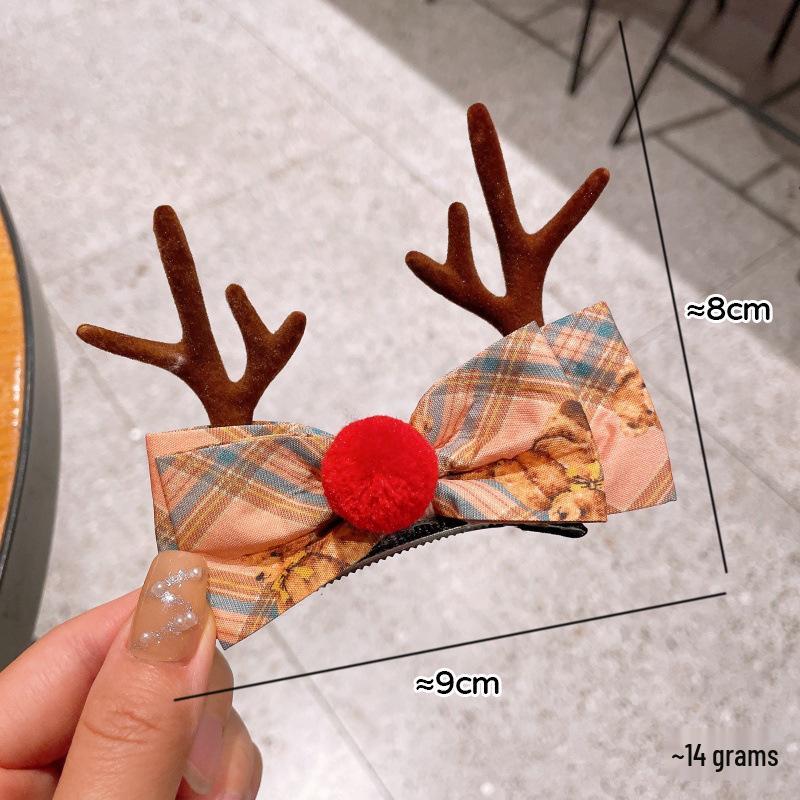 Christmas Fluffy Bow Hair Clip - Red Velvet Festival Decoration