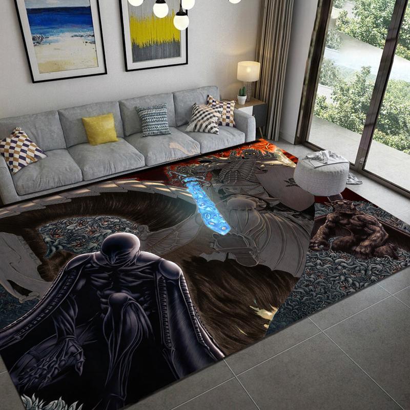 Anime Berserk Pattern Carpets Bedroom Play Mats Bedroom Decor Carpet Livingroom Rug Crawl Mat Christmas Gift Rug Tapetes Tapis