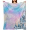 Magic Castle Watercolor III Throw Blanket Heavy To Sleep Soft Plush Plaid Flannel Fabric Winter Beds Blankets