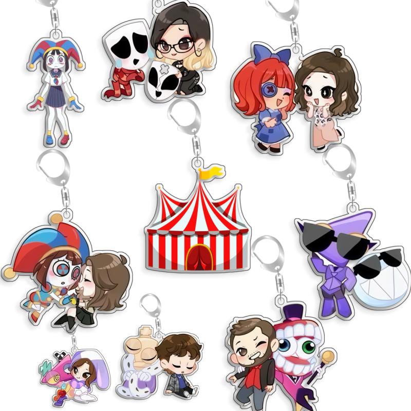 For The Amazing Digital Circus Ragatha Kaufmo Gangle Pomni Acrylic Selfmade Cute Cartoon Anime Keychain Pendant Toy Gift 5cm