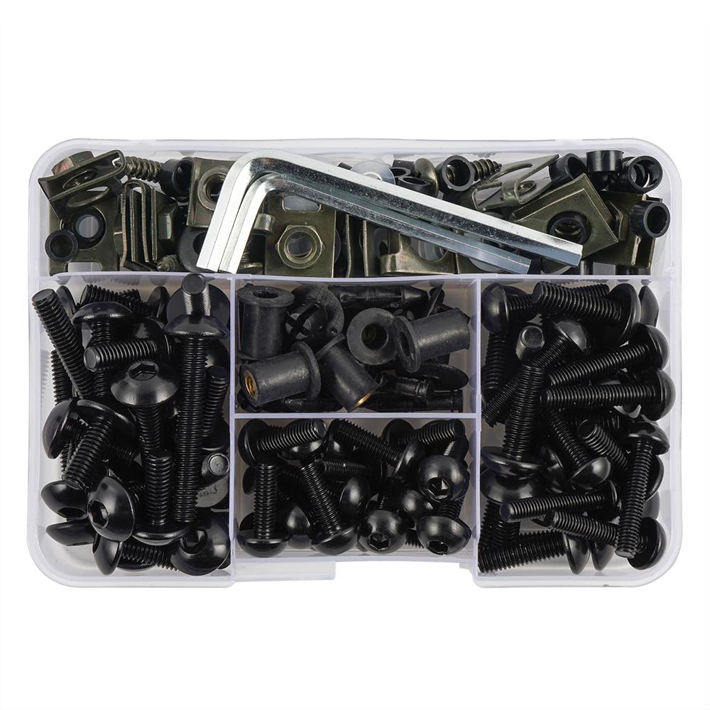 190PCS Universal Motorcycle Windscreen Fairing Bolts Kit for Kawasaki Ninja Suzuki GSXR SV650 SV1000 Honda Yamaha Aprilia Triump