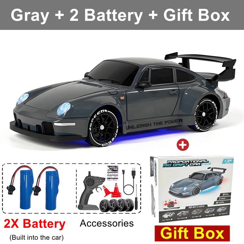 4WD RC Drift Car With LED Light 2.4G Radio 20KM/h High Speed Remote Control Racing Cars Vehicle Model Toy Gift for Boy Girl Kid