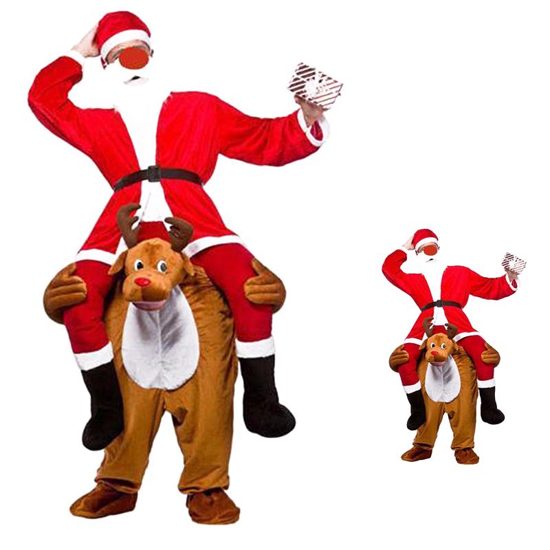 Adulto portarmi Turchia Mascotte Costume Natale Xmas piggy back