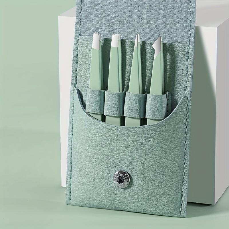 Ouriner Eyebrow Tweezers Set 4 Pcs Stainless Steel Eyebrow Forceps Professional Beauty Tool Set For Facial Hair Inward Growing