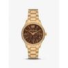 Layton Pavé Gold-Tone Logo Watch MK7296