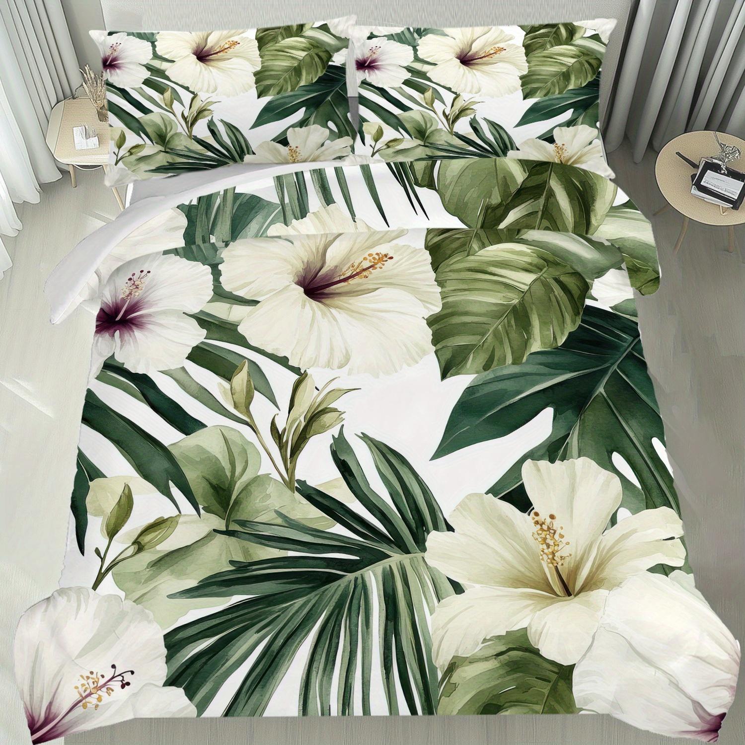 

Floral Bedding Set 3D Printed Duvet Cover Set Skin-Friendly Single Twin Double Size Bedroom Decor Duvet Cover Set Birthday Gift Eu Single 135x200cm