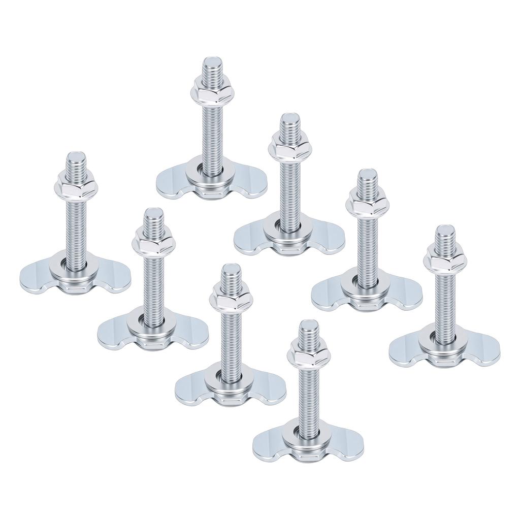 8pcs M8x60 L Track Double Lug Thrded Stud Nut Fitting 6000lbs Load Capacity for Truck Bed Trailer Pickup RV ATV