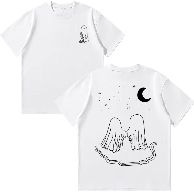 2026 Deftones Rock Band Cotton Tee Deftones Ghosts Cream TShirt Hiphop Rock Women Men Streetwear Fashionable Shortsleeved Ins S