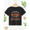 European sizes Boy's "IF WE GET IN TROUBLE, IT's MY PAPA's FAULT BECAUSE I LISTEN to HIM" Simple and Stylish Colorful Letter Print Short