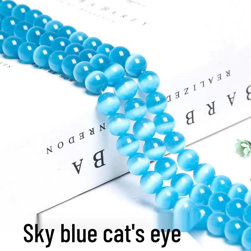 Cat's Eye Stone Jewelry Accessories: Loose Round Beads for DIY Stringing