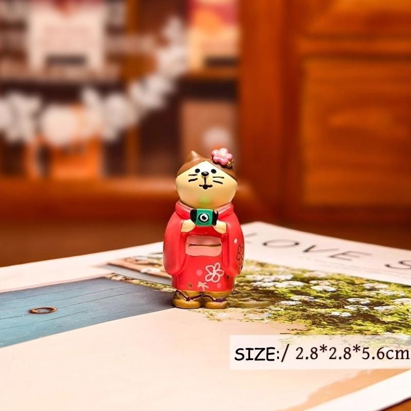 

Sakura Journey Series Cute Cat Resin Ornaments Japan Style Kimono Cat Figurines Office Decoration Desktop Decor Wholesales 2025