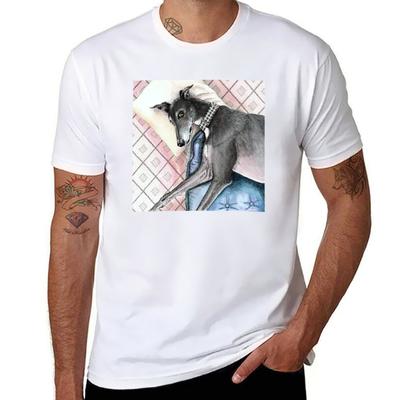 Faultier-Windhund T-Shirt Anime T-Shirts Oversize T-Shirts Baumwolle 100% Herren T-Shirt Schweres Baumwoll-T-Shirt