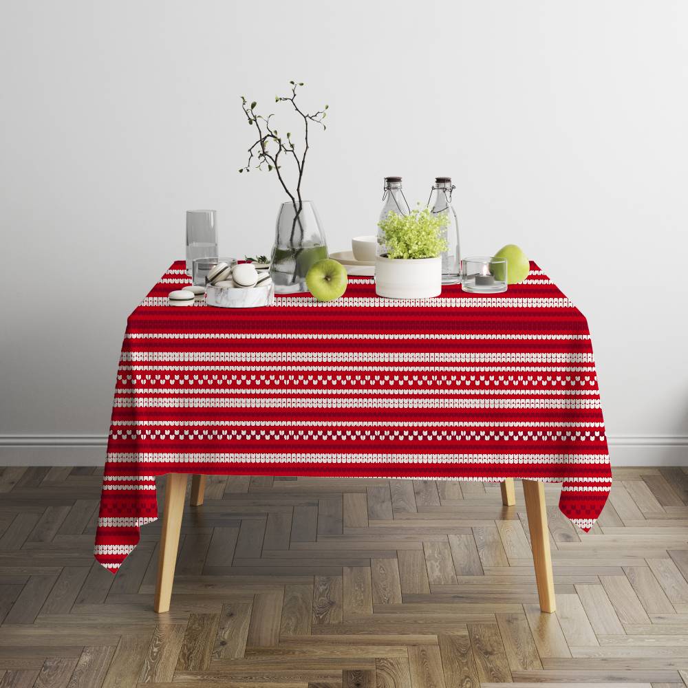 Christmas Pattern Table Stain Resistant Decorative Washable Polyester Tablecloths For Dining Table Parties And Wedding