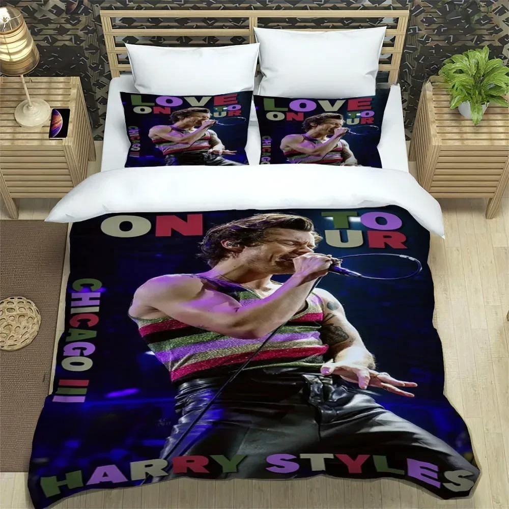 Copripiumino Federa Set Biancheria da Letto Cantante Harry Styles One Direction Decorazione Camera da Letto Adulti Ragazzi Ragazze Singola Matrimoniale