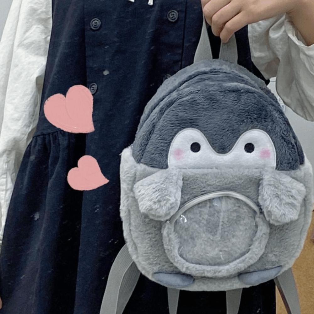 Coin Purse Plush Penguin Backpack Large Capacity Children Schoolbag Soft Cartoon Doll Bag  Outdoor