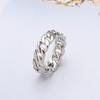 Silver Color Wedding Gold Filled Stainless Steel Band Ring Jewelry Link Chain Ring
