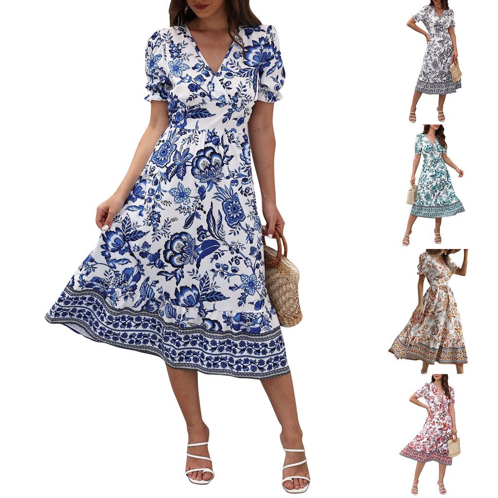 Women's Casual Fashion Vintage Suspender Dress Elegant Holiday Dress