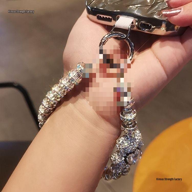 Rhinestone Bear Charm Wristlet Handbag & Phone Case Accessory