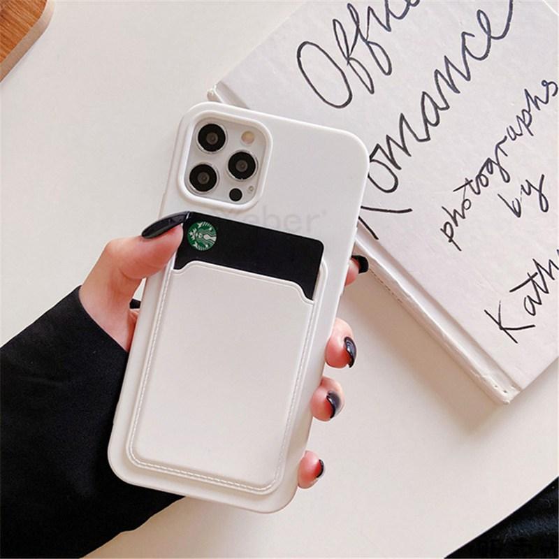 

Мягкий силиконовый чехол для телефона для iPhone 13 Pro Max 12 11 слотов для карт, карманный кошелек, задняя крышка для Samsung S21 A32 Xiaomi Poco M3 Pro Redmi 9T For iPhone 6/6S белый