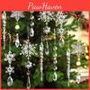 Beautiful 10 Piece Holiday Decoration Kit With Pearl Round Beads And Frosted Snowflake Designs