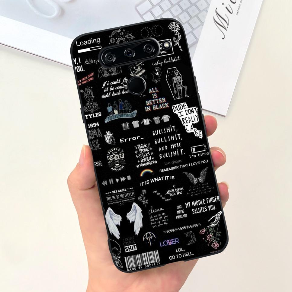 Case For LG V40 ThinQ Cartoon Astronaut Dinosaur Soft Silicon Black Cover For LG V50 V50S ThinQ 5G LG V30 2017 Bumper Phone Case