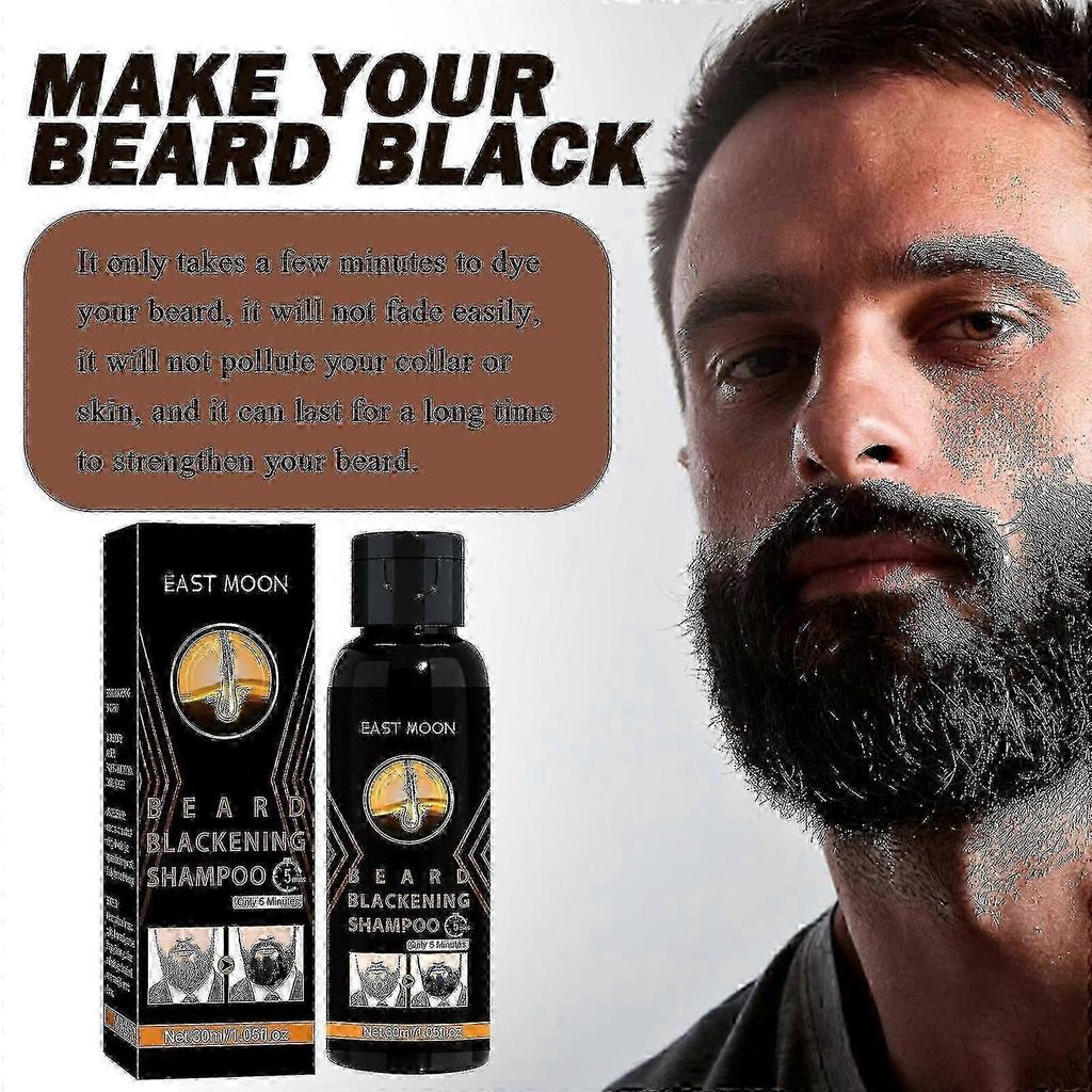 Men's Permanent Beard Dye Shampoo - 30ml Formula for Grey Coverage & Styling