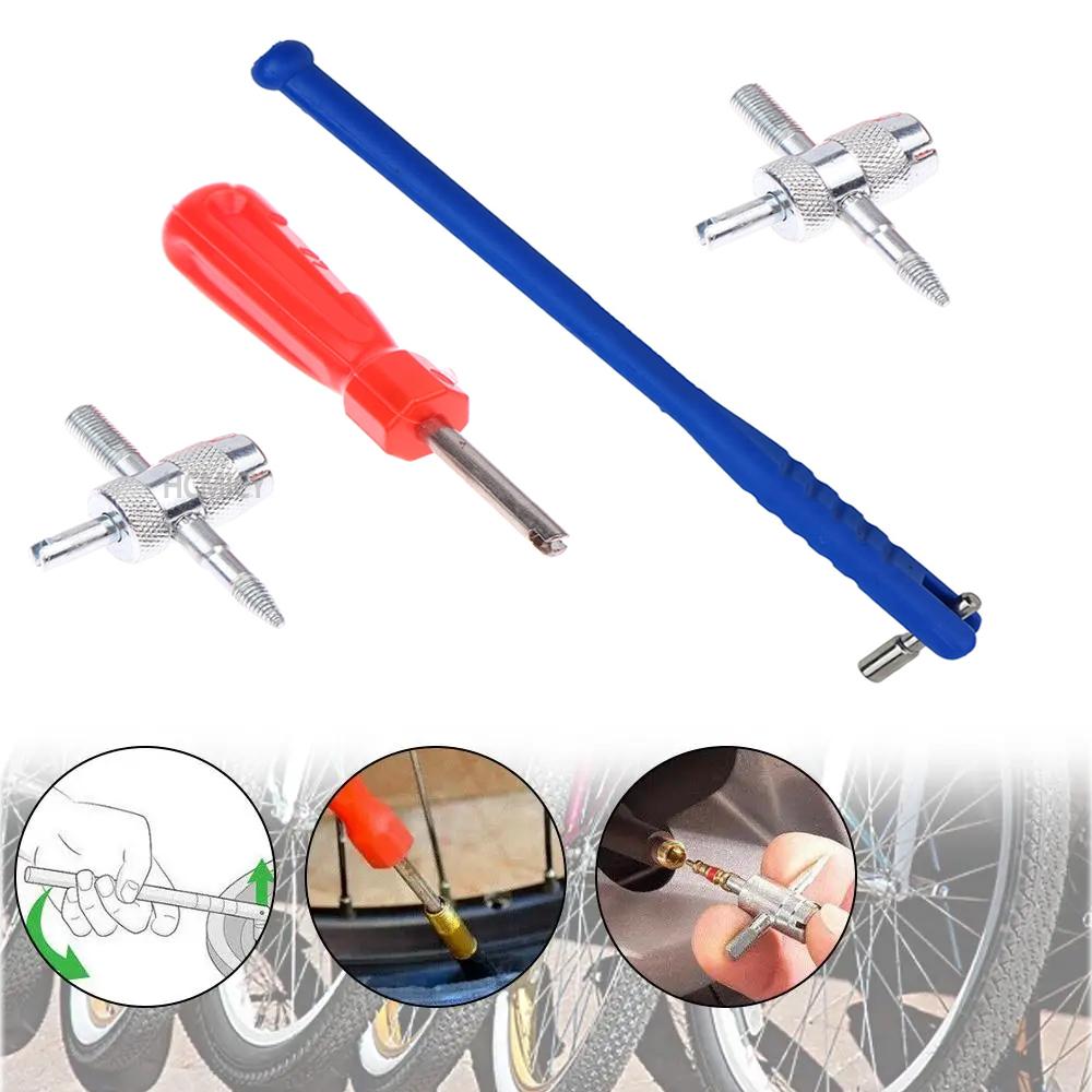 4 Pcs Tire Valve Puller Tool Tire Valve Stem with Valve Core Remover Tool Valve Core Wrench for Car Motorcycle
