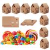 30PCS House Shaped Gift Boxes Kraft Paper Christmas Candy Containers Birthday Party Wedding Holiday Cookie Boxes Decoration