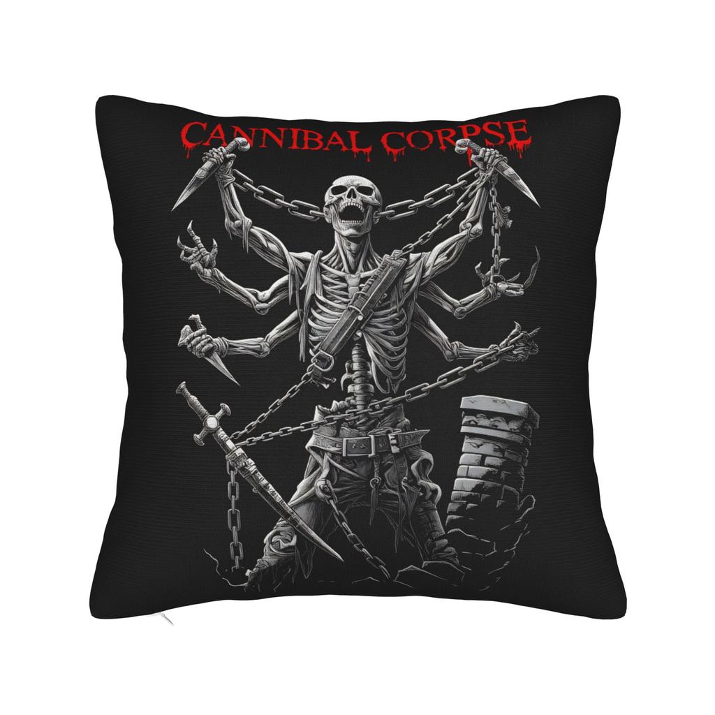 Pillow Case Death Metal Band Cannibal Corpse Soft Pillow Cover For Sofa Home Decoration Retro Trendy Pillowcases