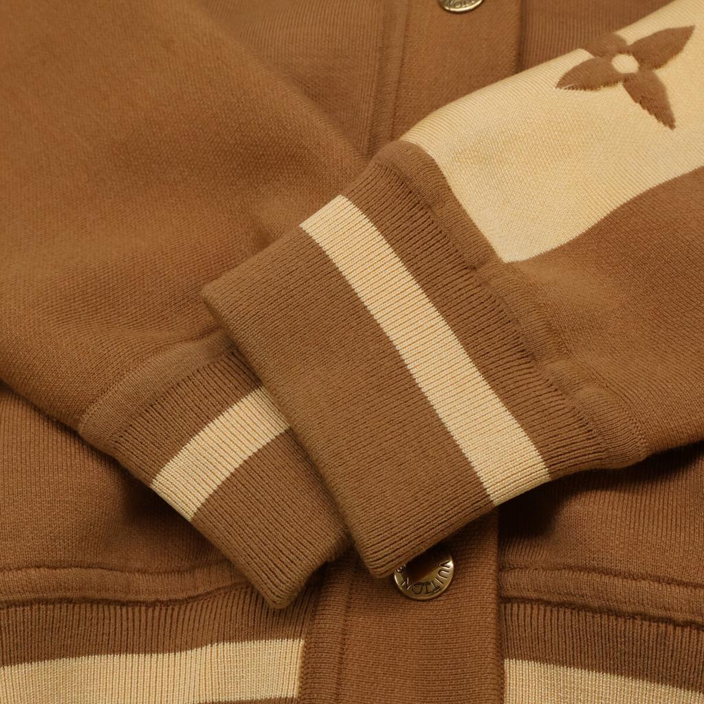Louis Vuitton 2022 3D Bag Logo Knit Blouson Jacket S BrownUsed