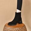 Round Head Fashion Boots Women's Autumn and Winter New Black Simple Temperament Short Boots Thick Heel High Heel Thin Boots