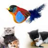 Teasing Toy Realistic Bird With Sound Feather Pet Toy For Stress Relief And Entertainment