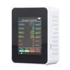 Air Quality Monitor Portable LCD Backlight Screen CO2 TVOC HCHO PM2.5 PM10 Detector with Alarm White